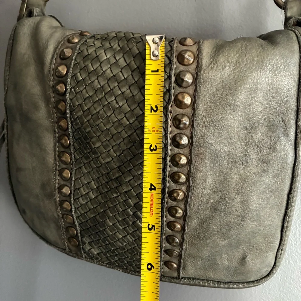 Sundance Italian Leather Studded Crossbody in Olive  Mossy Green NWT - Picture 3 of 11